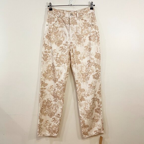 New Reformation Abalone Floral Toile High Rise Straight Jeans 27 $188 - Picture 3 of 7